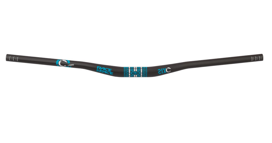 RaceFace SixC Riser Carbon Handlebar: 31.8 x 785mm 3/4″ Rise Turquoise