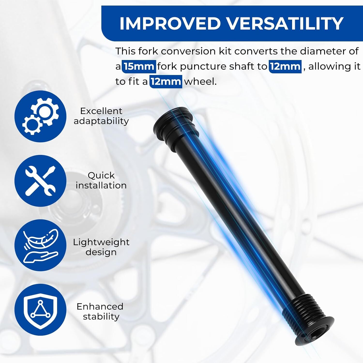 For Most Road Gravel Cyclocross Forks 15mm to 12mm Fork Thru Axle Conversion Kit