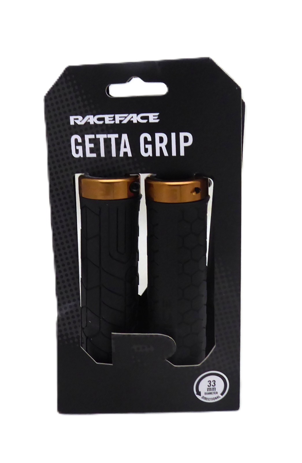 Race Face Getta Grip Lock-On Grips, 33mm, Black/Gold