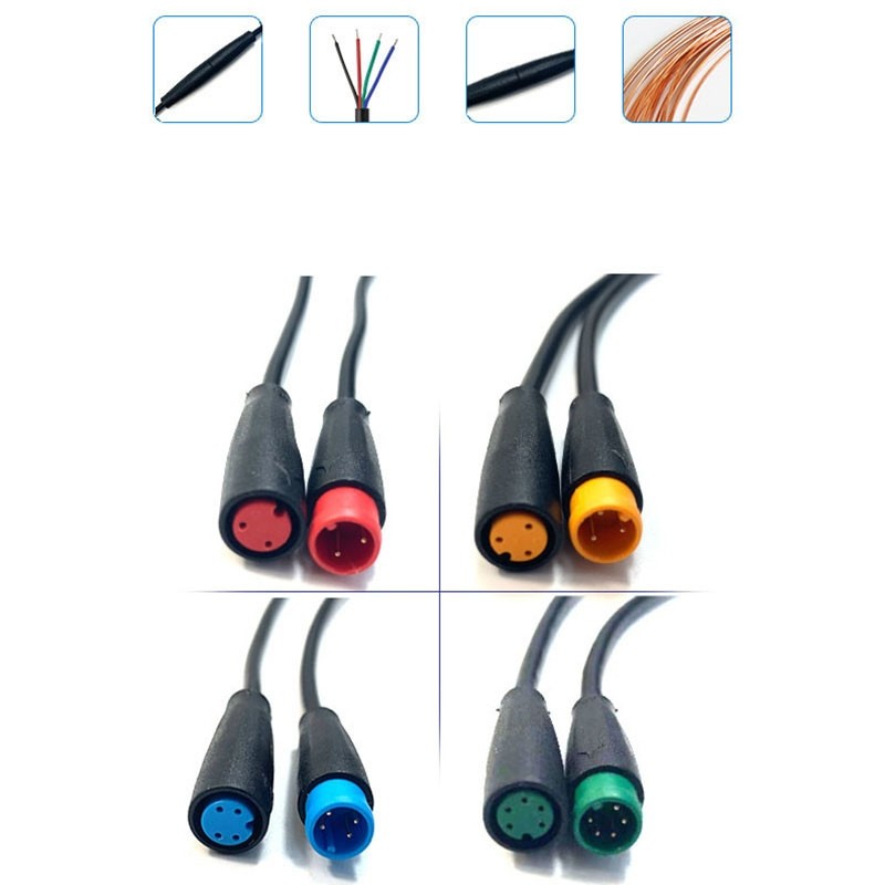 Waterproof M8 8mm 2 3 4 5 6 Pin Bicycle Plug female male Scooter Brake Cable