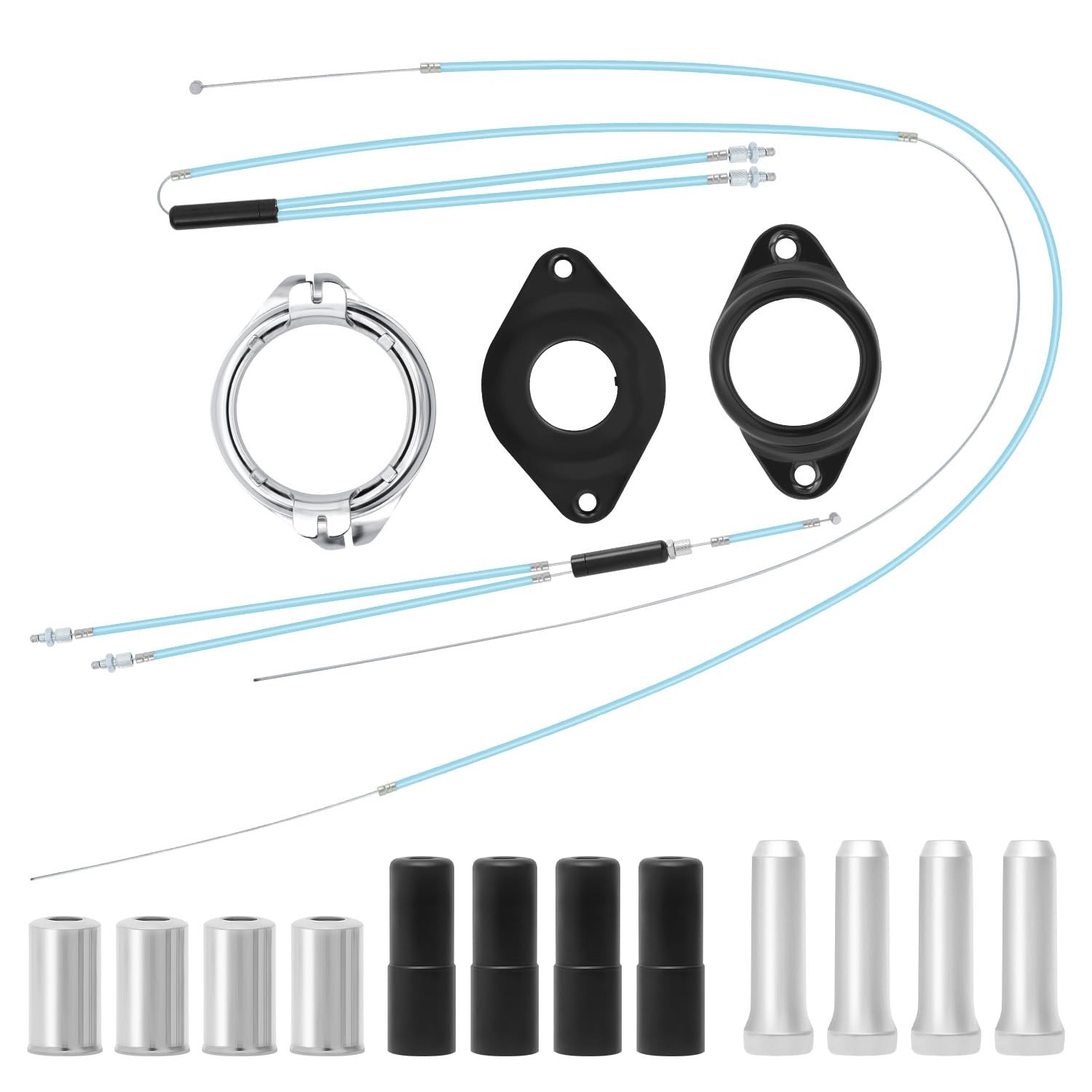BMX Bike Gyro Brake Cables Front+Rear (Upper+Lower) with Spinner Rotor –