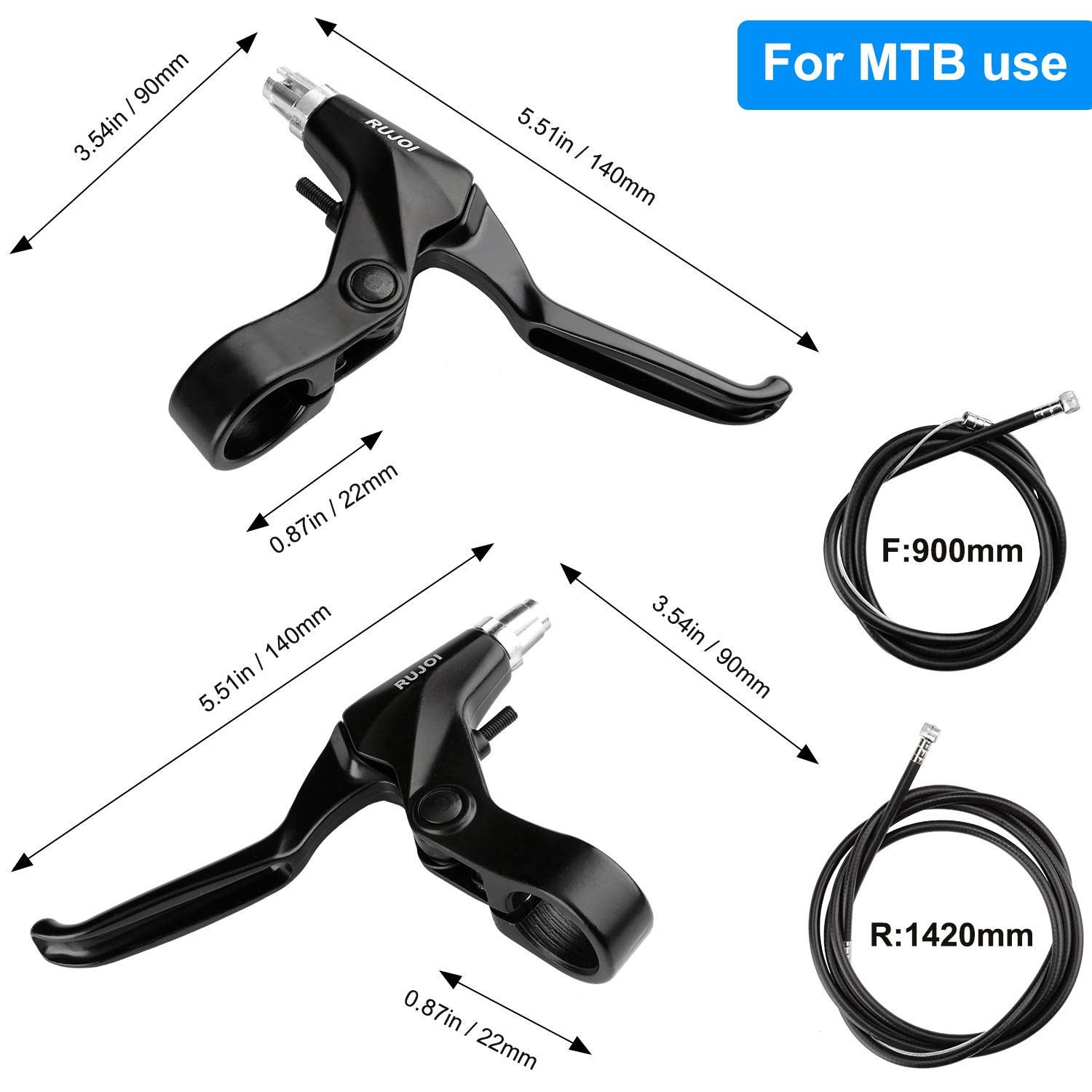 Bike Disc Brake Kit: Aluminum Caliper, Brake Lever, 160mm Rotor, Tool-Free Ad…
