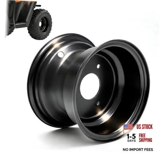7″ Wheel Rim with 3 Holes Assembly – Iron Rim Assembly Compatible with Black