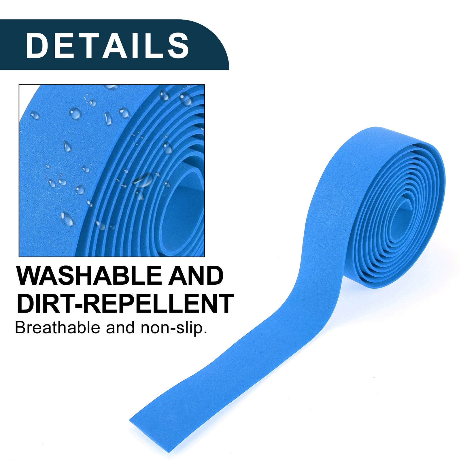 Bike Handlebar Tape Non-Slip Bicycle Handlebar Grip Tape Blue 1 Pair