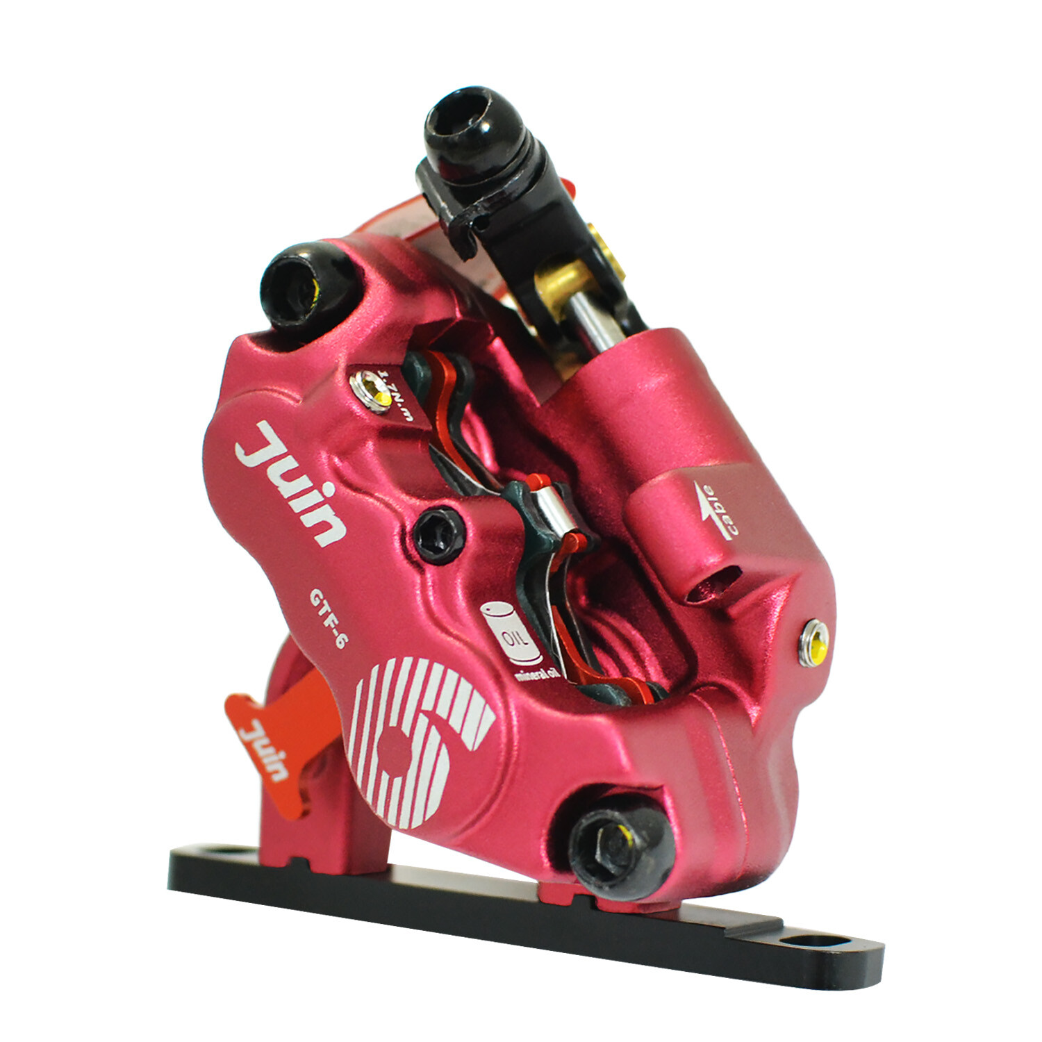 JUIN TECH GTF-6 6 Pistons FlatMount eBike CX Hydraulic Disc Brake Caliper,RD