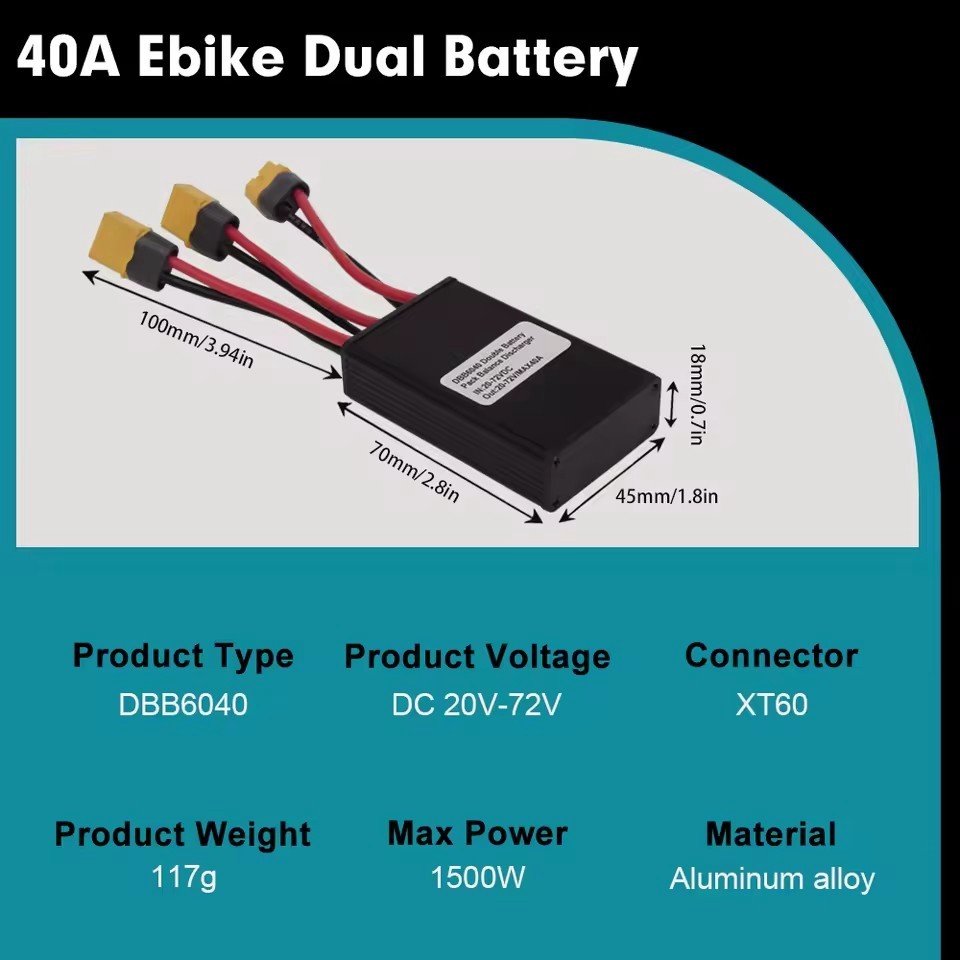 E-bike Dual Battery Discharge Converter Balanced Discharge Connection Adapter
