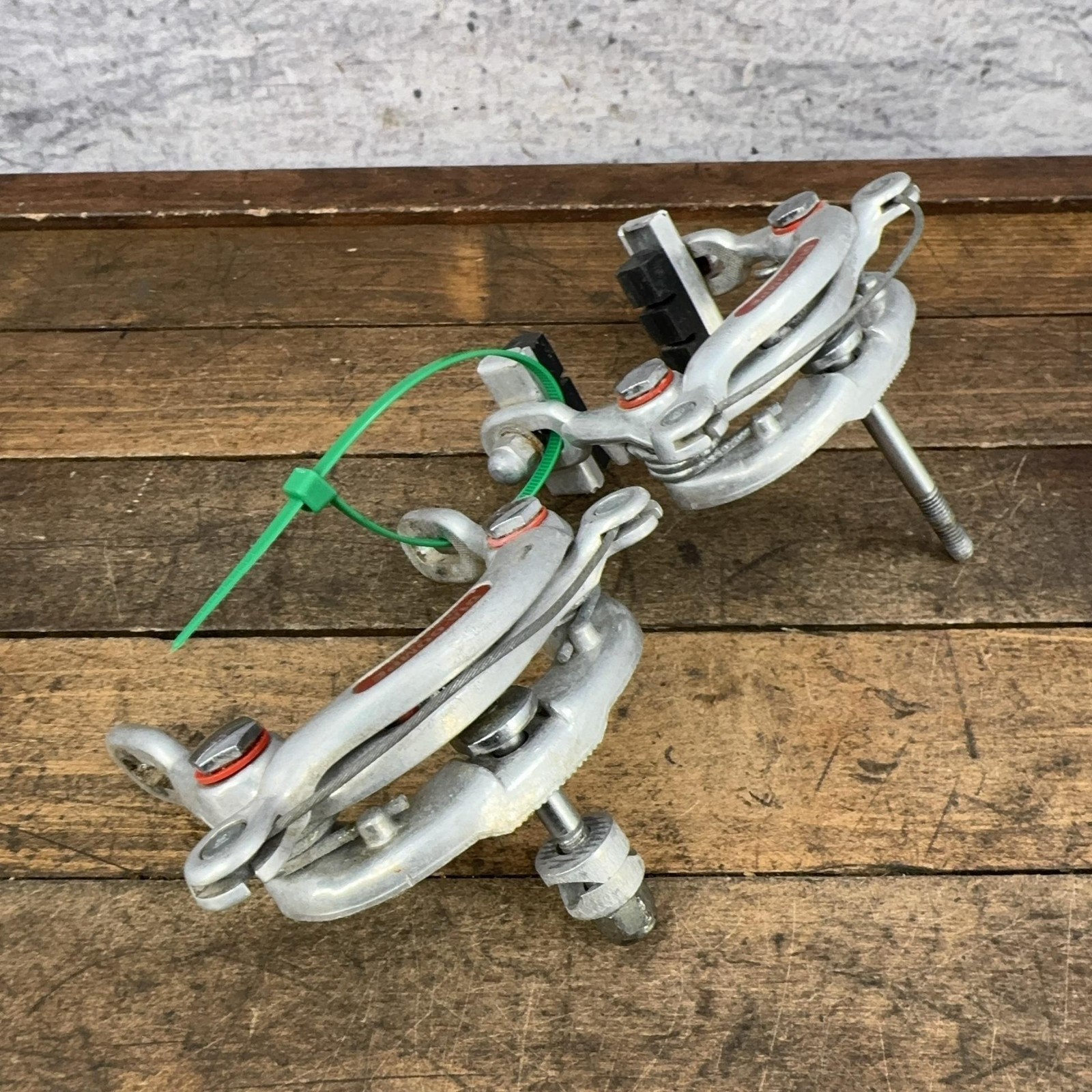 Vintage Dia-Compe Center Pull Caliper Brakes Set Drop Forged Silver 70s Japan