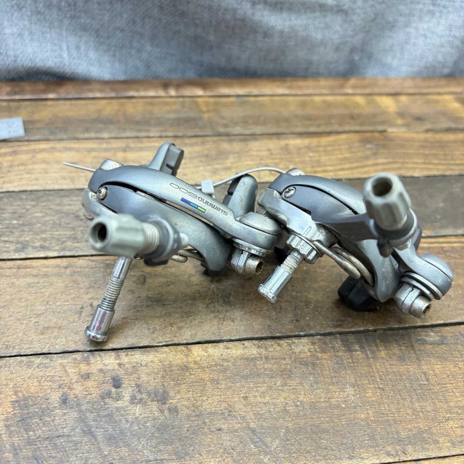 Vintage Shimano 600 BR-6403 Caliper Brakes Set Gray Tricolor Side Pull Japan