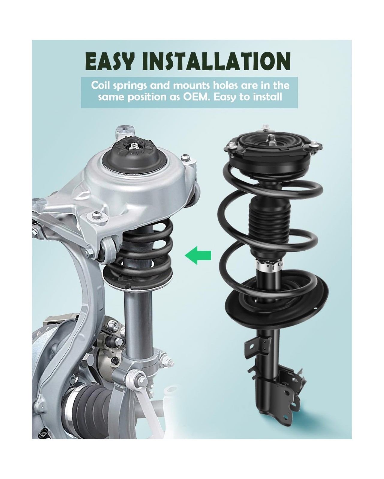 SCITOO Front Pair Strut & Spring Complete Assembly Compatible with 2009-2014 …