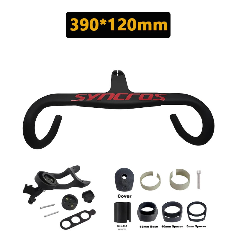 Road Bicycle Carbon Handlebar Integrated Drop Bar 28.6mm 31.8mmm 380-430mm