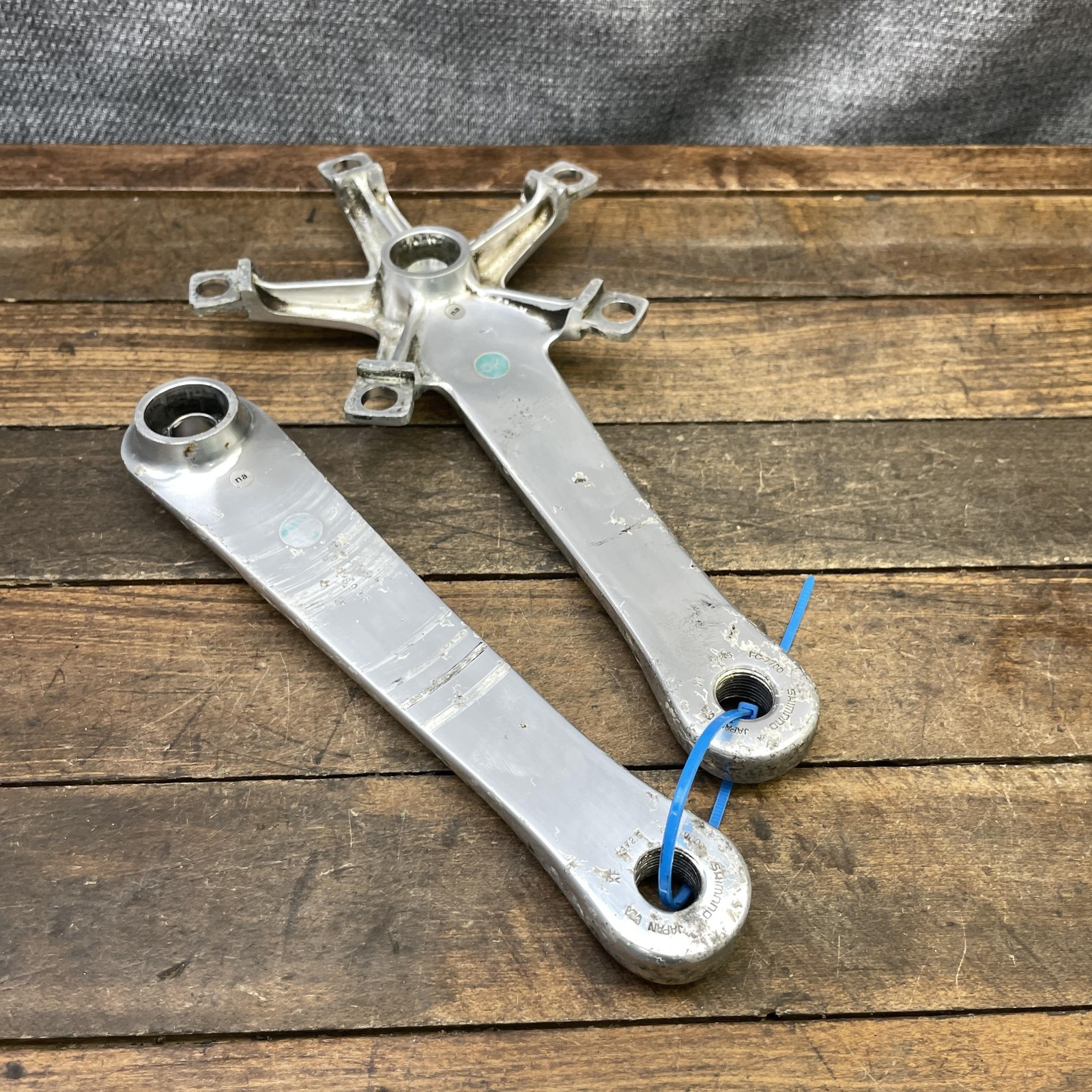 Vintage Shimano Dura-Ace FC-7700 Crankset Arms 172.5mm 130 BCD Road Bike Silver