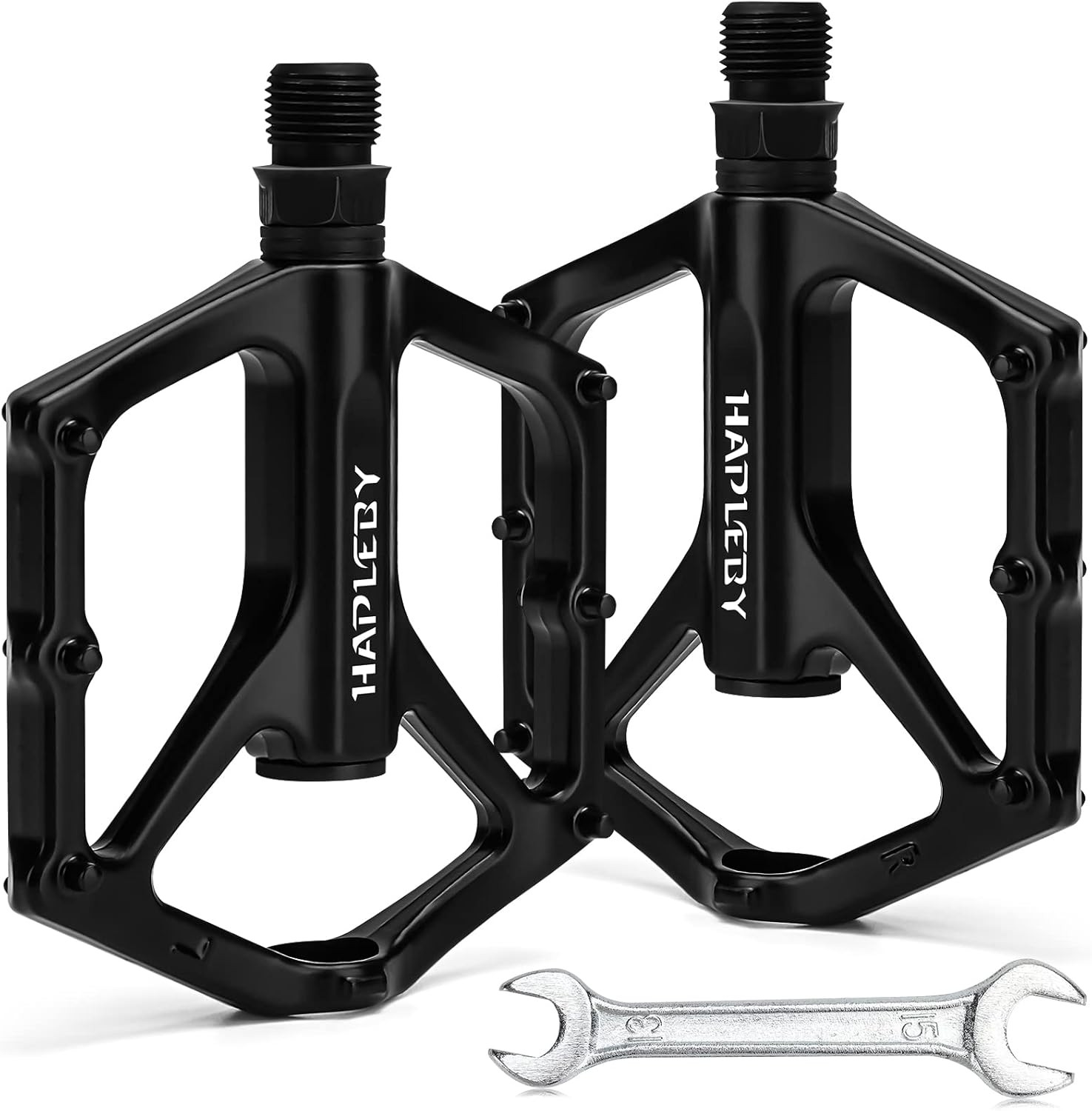 Premium Bike Pedals 9/16 Sealed Bearings Wide Platform Mountain Road Wrench