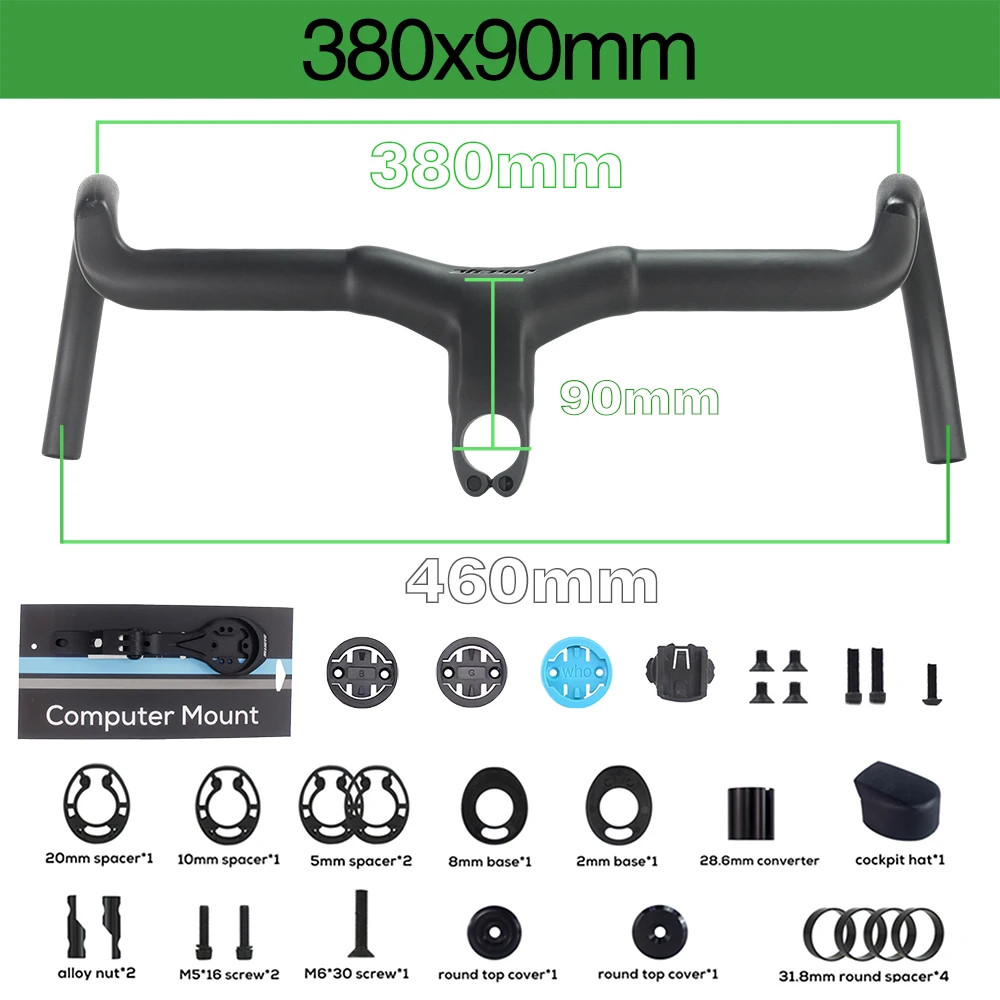 Internal Cable Routing Road Bicycle Carbon Gravel Integrated Drop Bar with Mount