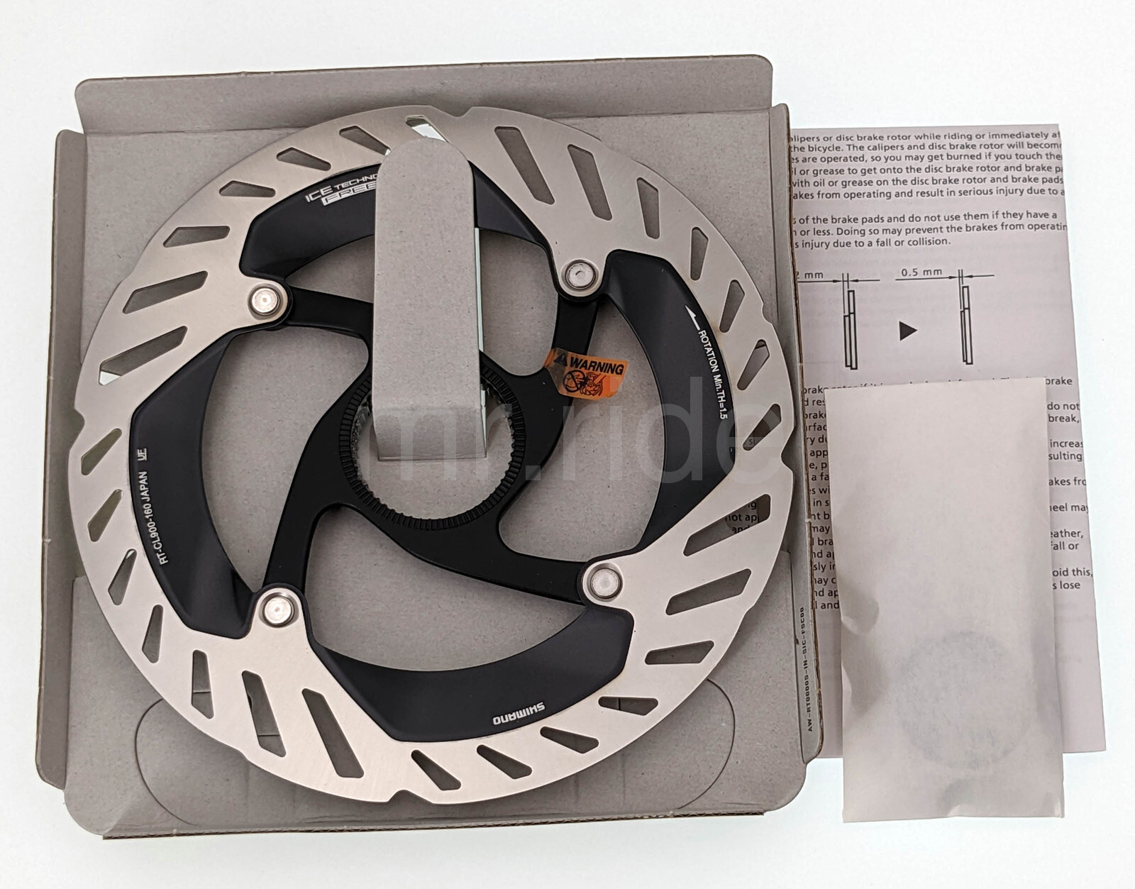 Shimano DURA-ACE RT-CL900 Center Lock Disc Rotor 160mm,w/Lockring ICE TECH,2Pcs