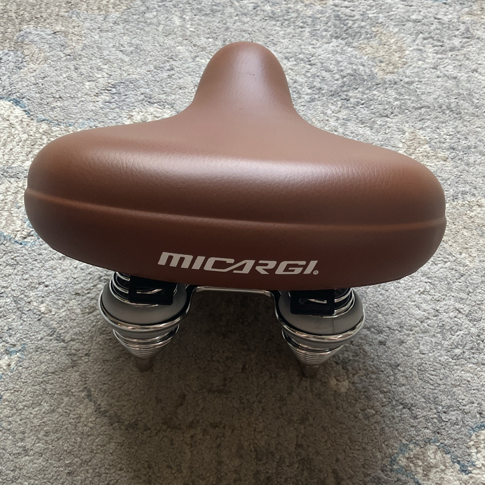 Micargi Brown Cruiser Bicycle Saddle Seat with Springs for Cruiser/Beach Bike