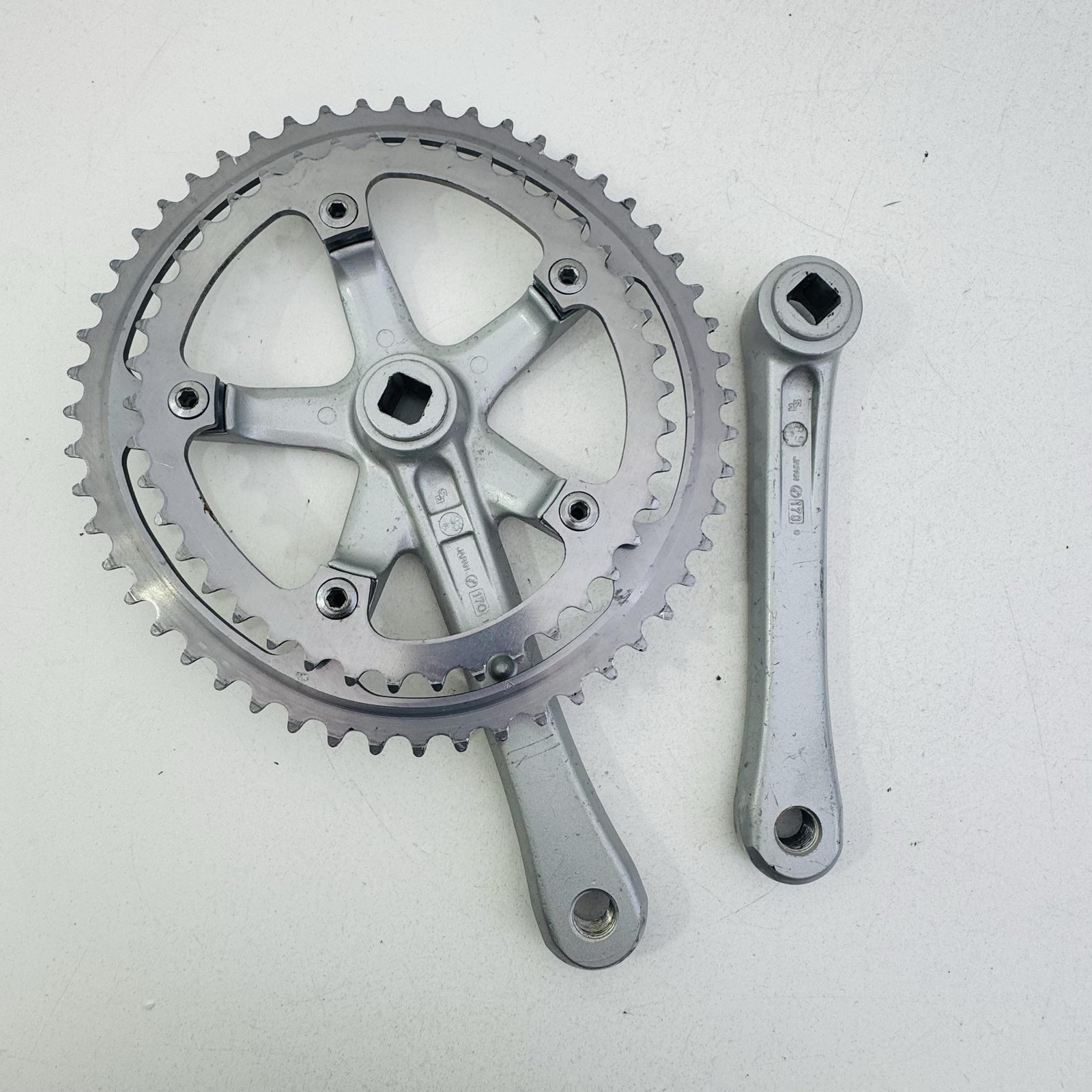 Vintage Sakae EDGE Double Crankset 170mm 52/42T Square Taper Road Bike Japan A83