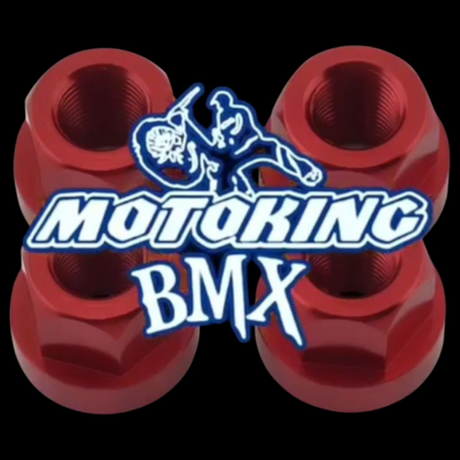 MOTOKING BMX ALLOY 3/8″x26t AXLE NUTS ANODIZED RED (4 PACK)