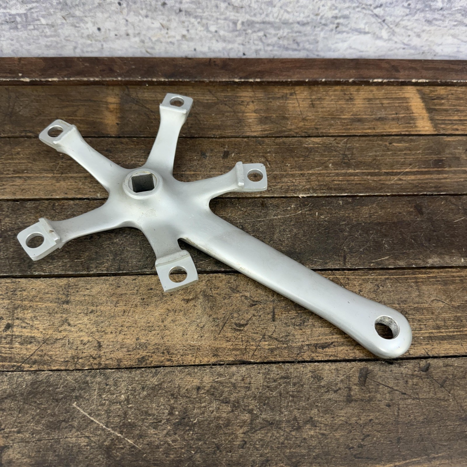 Vintage Edco Competition Crank Arm RIGHT 144 BCD Square Taper Silver Road Swiss