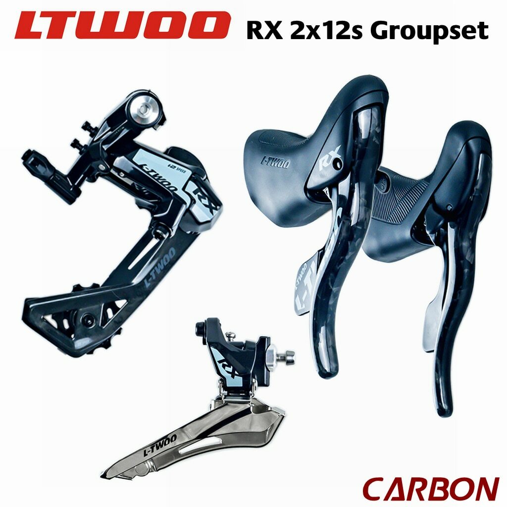 LTWOO RX 24s Road Group 2x12Speed Carbon Fiber Shifter Rear Derailleurs FD Black