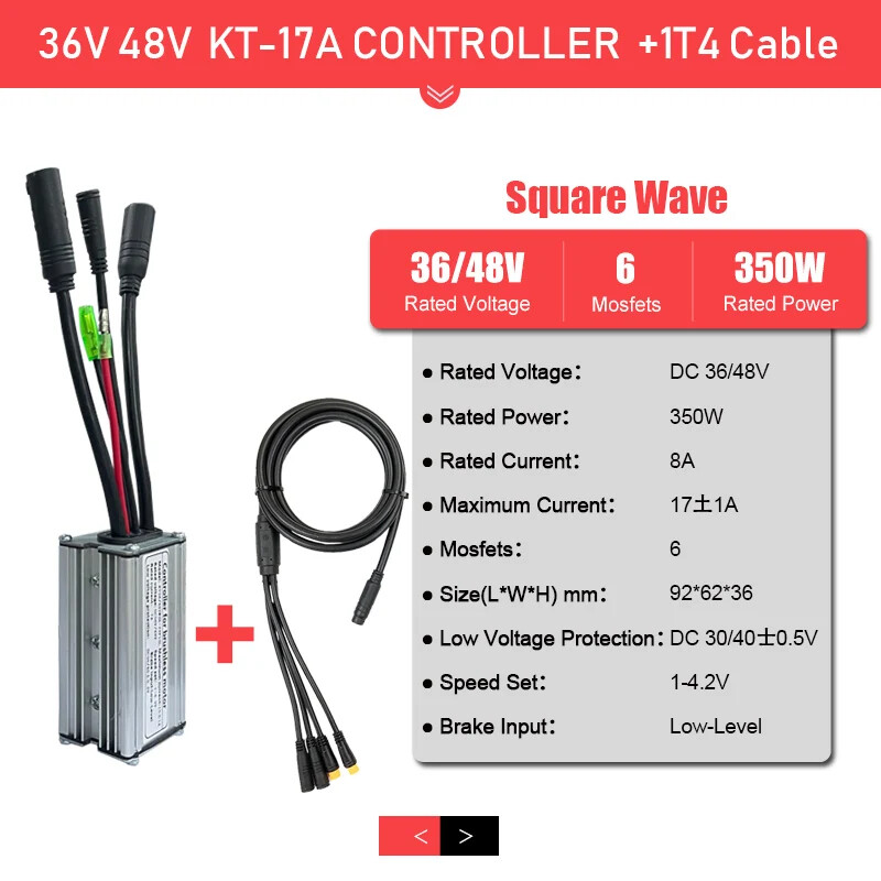 E-bike Controller 36V 48V 15-30A Waterproof Brushless 250W-1000W Hub Motor