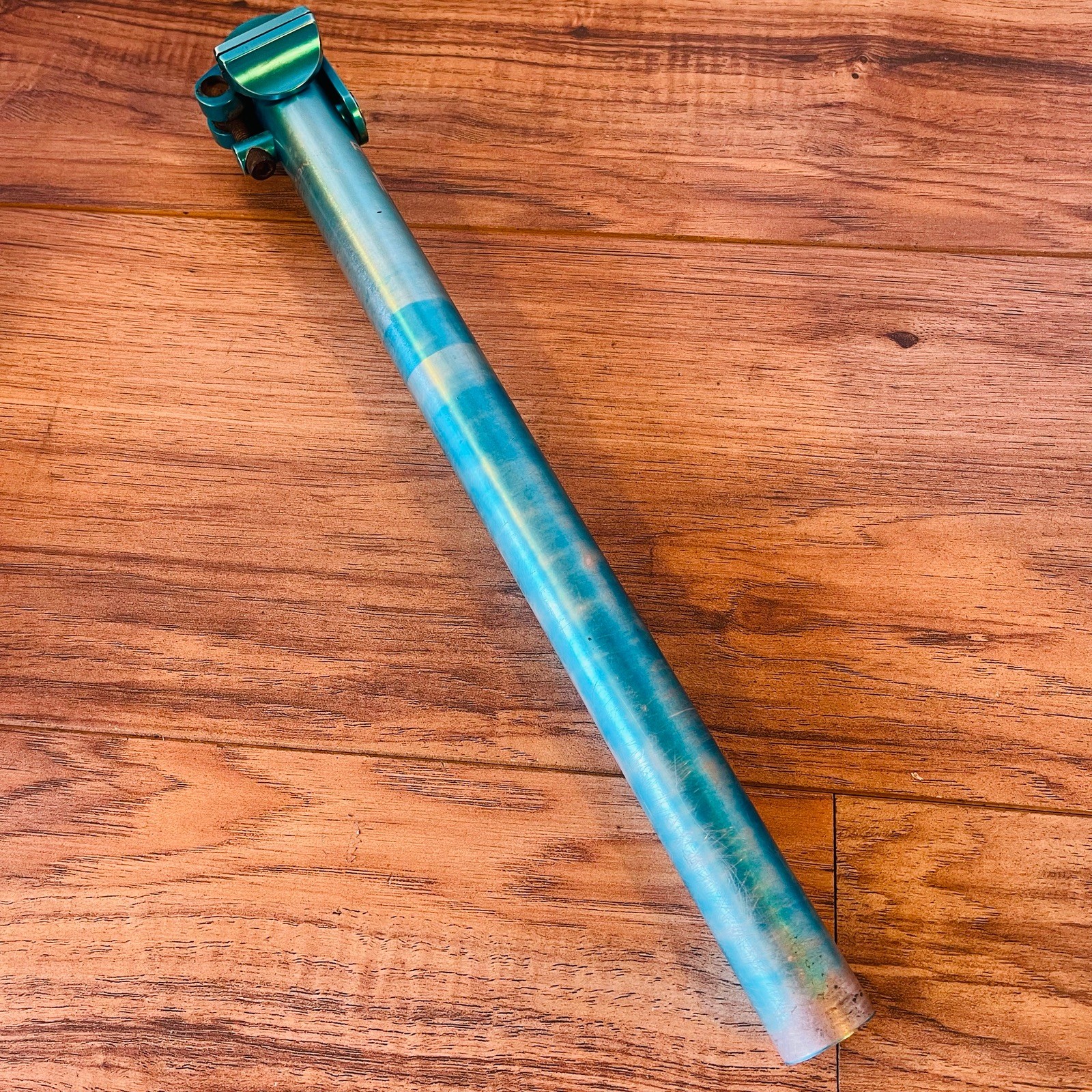 Vintage Ringle Moby Seatpost 27.2 350 Blue Ano Yeti Turquoise CRACKED PARTS ONLY