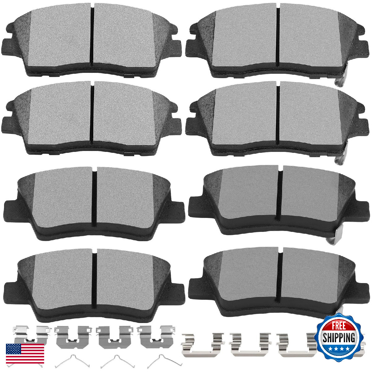 Scitoo D1847 D1848 Ceramic Brake Pads Sets W/Hardware Replacement For Hyundai