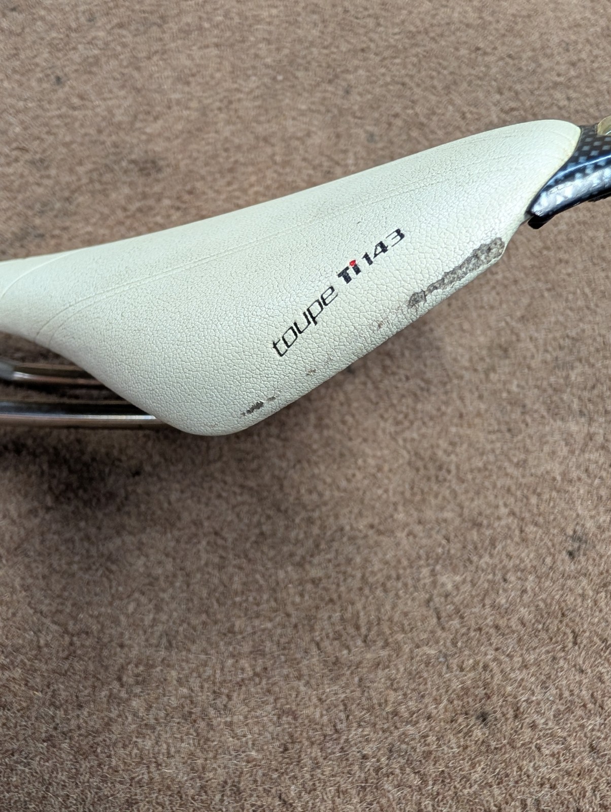 Specialized Toupe 143mm Hollow Ti Titanium Saddle White Nice!