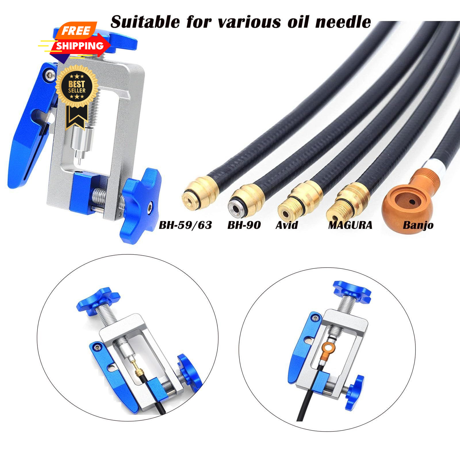 Lyshujli 2 in 1 Bike Hydraulic Brake Hose Line Cutter and Blue
