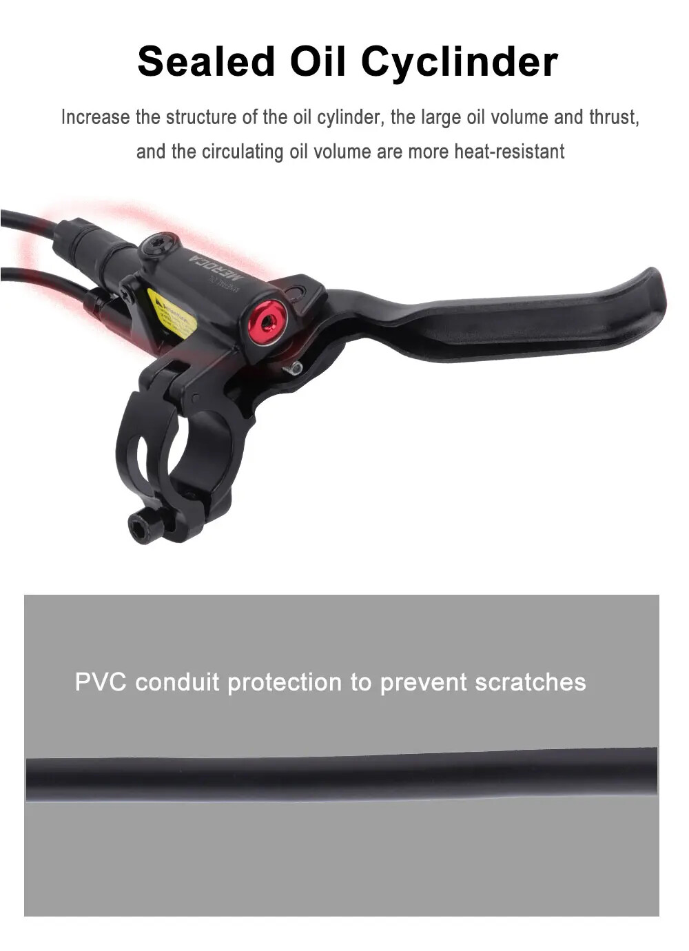Mountain E-bike Oil Brake Caliper Power Off Hydraulic Disc Brake Sets 800/1500mm