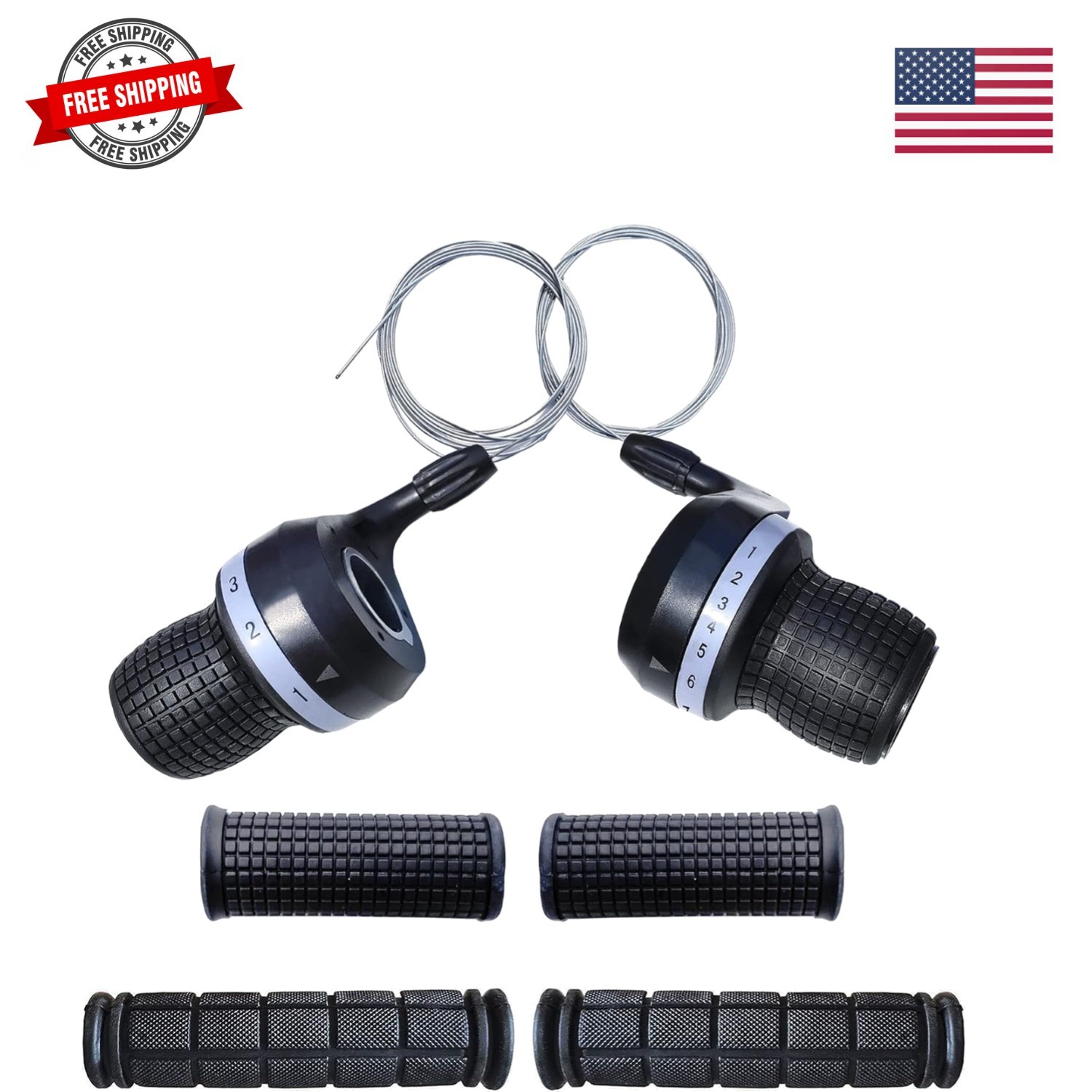 1 Pair Bicycle Twist Grip Gear Shifters 3X7 Speed DIP Compatible for Mountain…