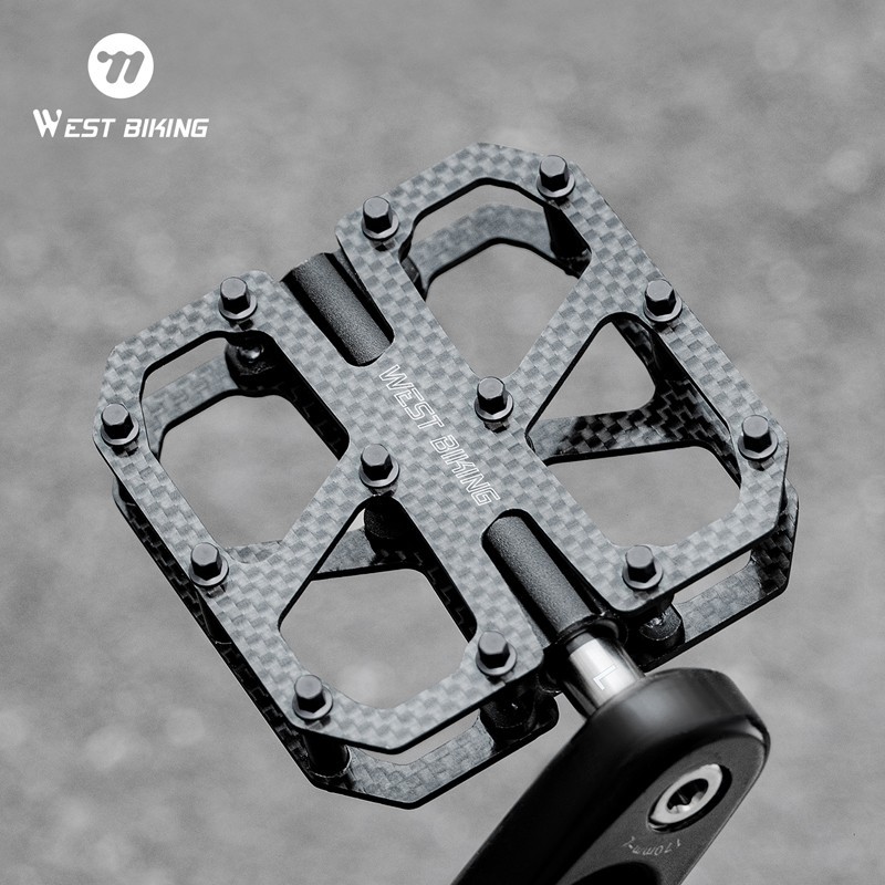 Bicycle Pedals Carbon Fiber Titanium Axle 3 Bearing Bicycle Pedals Black