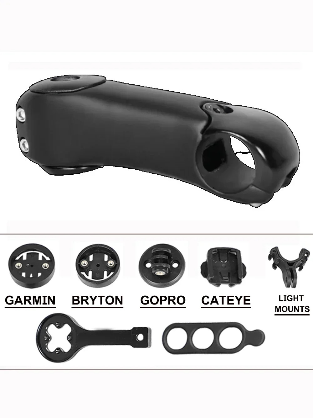 Bicycle Stem 3 Degrees Aero Stem Carbon MTB/Road Bike Stem with Computer Mounts