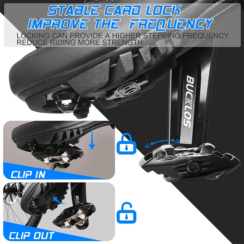 MTB Bicycle Lock Pedal 9/16» MTB Clipless Pedal for SPD Self-locking Pedals