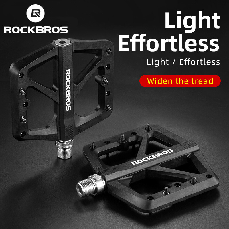 ROCKBROS Bike Pedals MTB Lightweight Nylon Composite 9/16″ DU Bearing Pedals