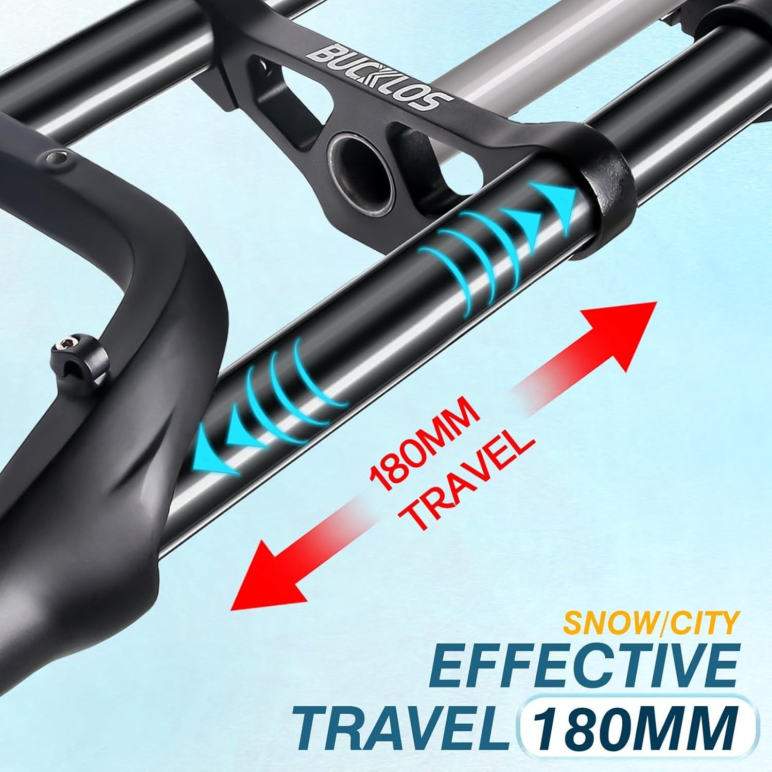 20 Inch Suspension Forks 180mm Travel 9*135mm QR Electric Oil MTB Fat Fork 1-1/8
