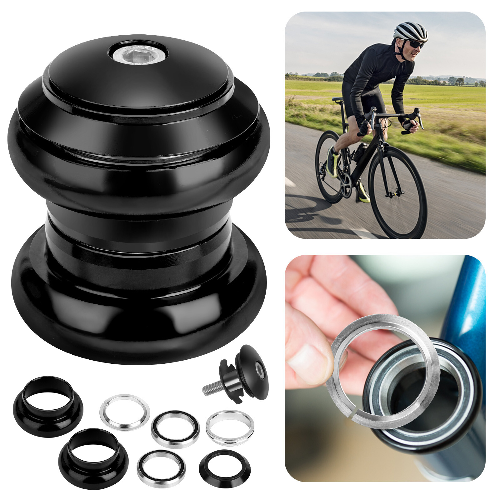 34mm 1-1/8″ Threadless MTB Road Bike Bicycle Sealed External Bearing Headset Kit