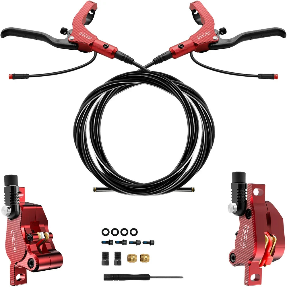 RED Hydraulic Disc Brakes Set 2-PIN/Power-Off Electric Scooter/E-Scooter L-R