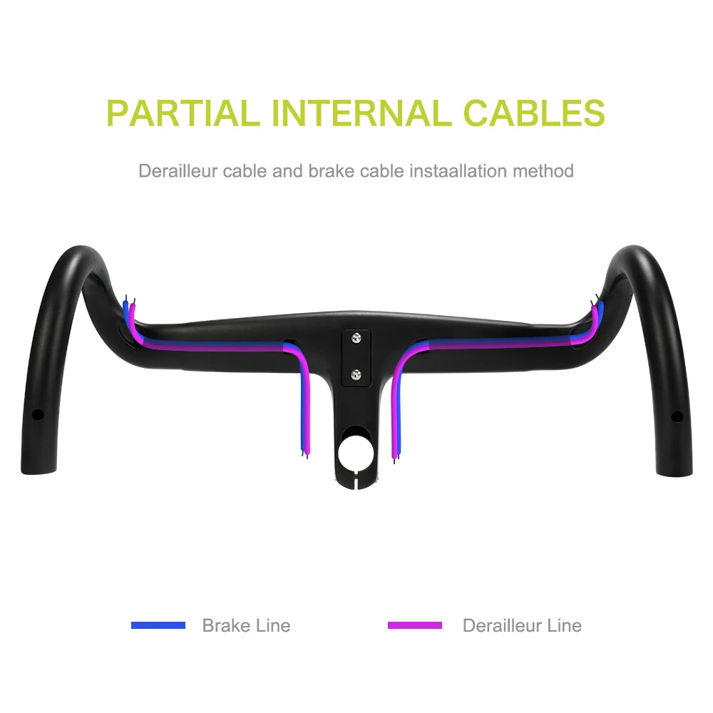 Road Bicycle Carbon Di2 Full Internal Cable Routing 28.6mm Integrated Handlebar