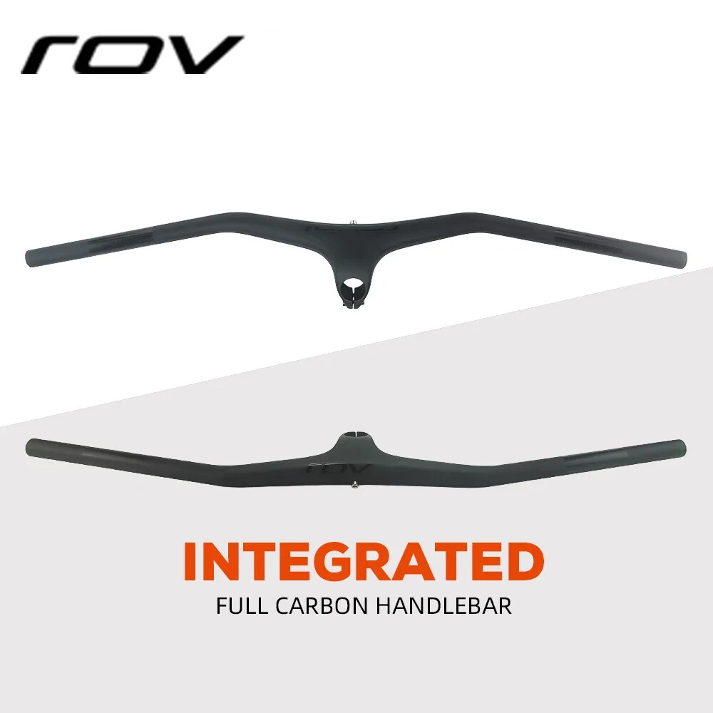 Carbon Fiber XC Mountain Bike Integrated Handlebar 9/10 Degrees 70-100mm*740mm