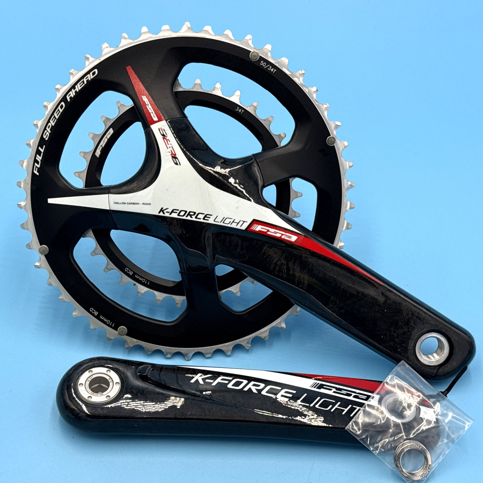 FSA K-Force Light 170mm Carbon Fiber 50/34 Compact Crank 386EVO PF30 BBright