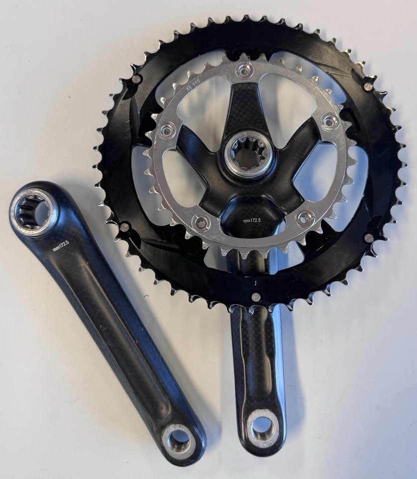 Deda D-Power Carbon Fiber 50T/34T Compact Crankset, 172.5mm