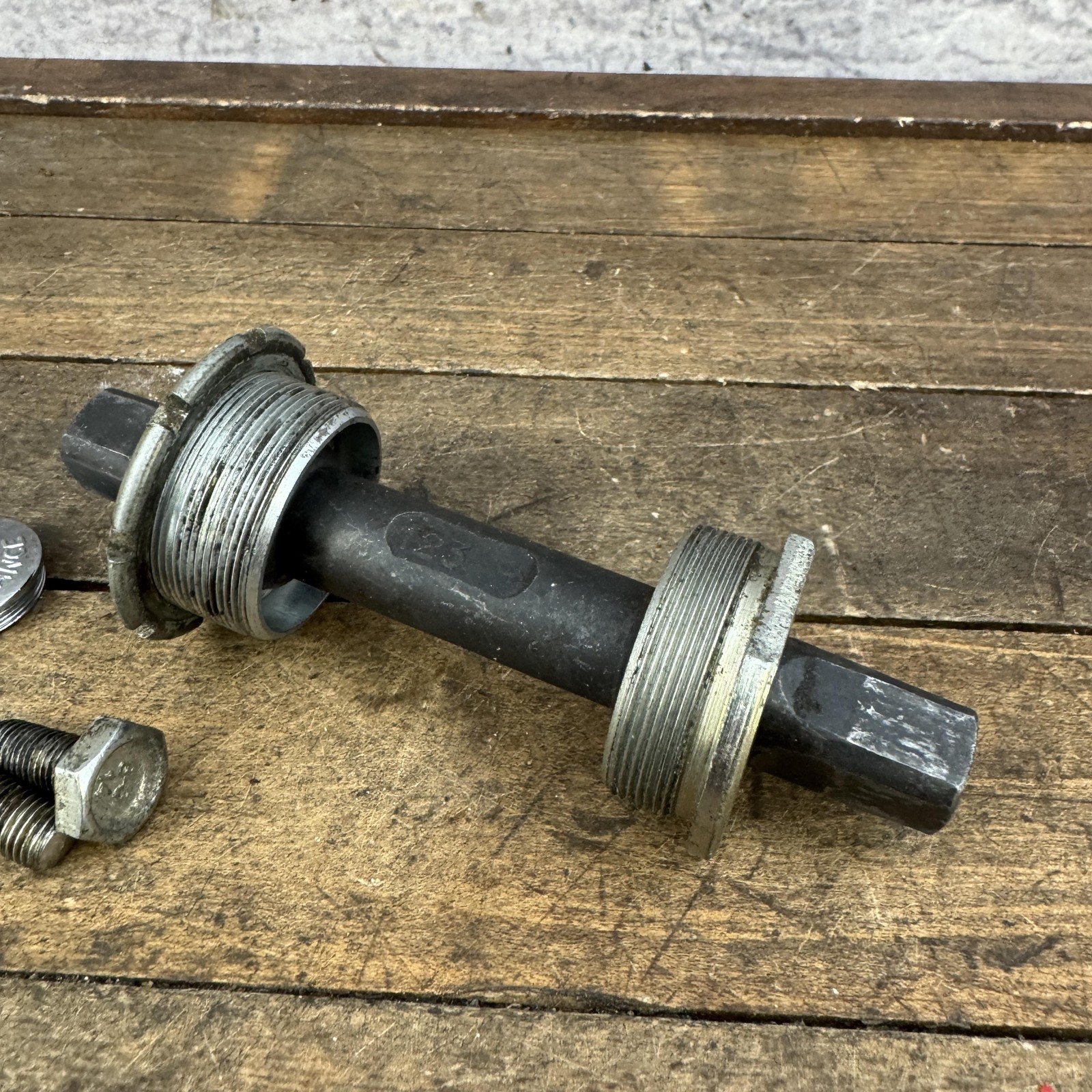 Vintage Nervar Bottom Bracket 123mm French FRA Square Taper Road Bike Set