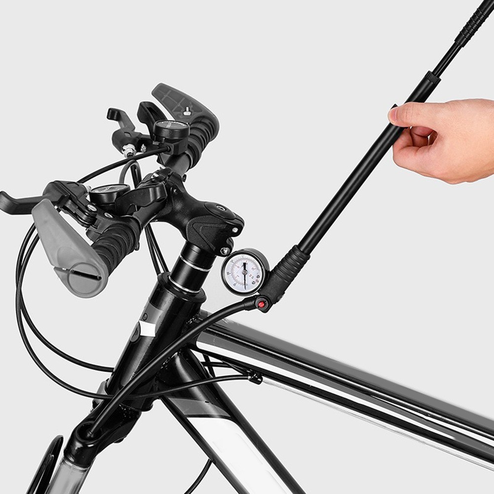 Portable Hand Pump for Mountain Bikes Inflates Tires Up to 300 PSI with Ease