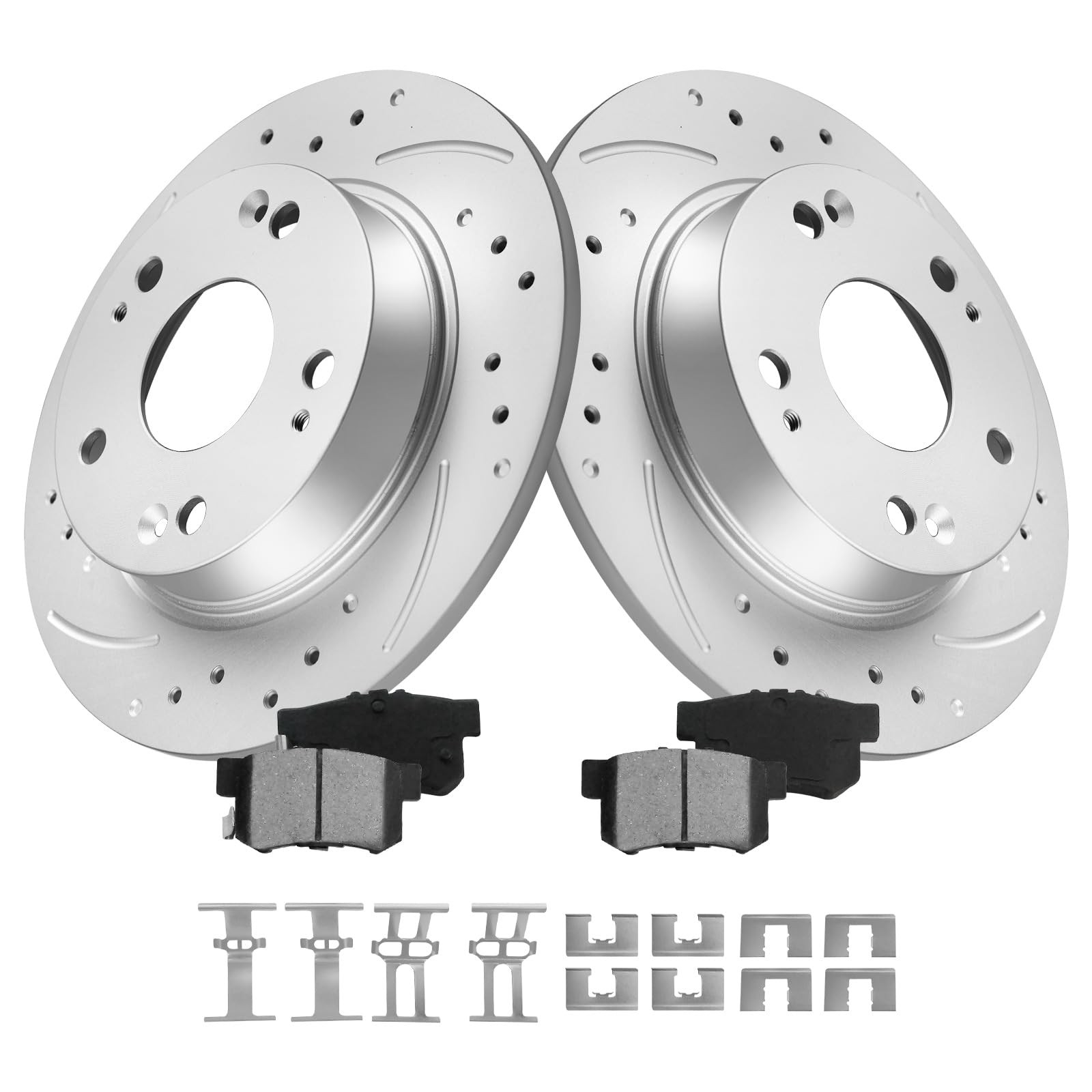 Rear Brake Kit 260mm Rotors Ceramic Pads for Civic 2006-2015 Performance