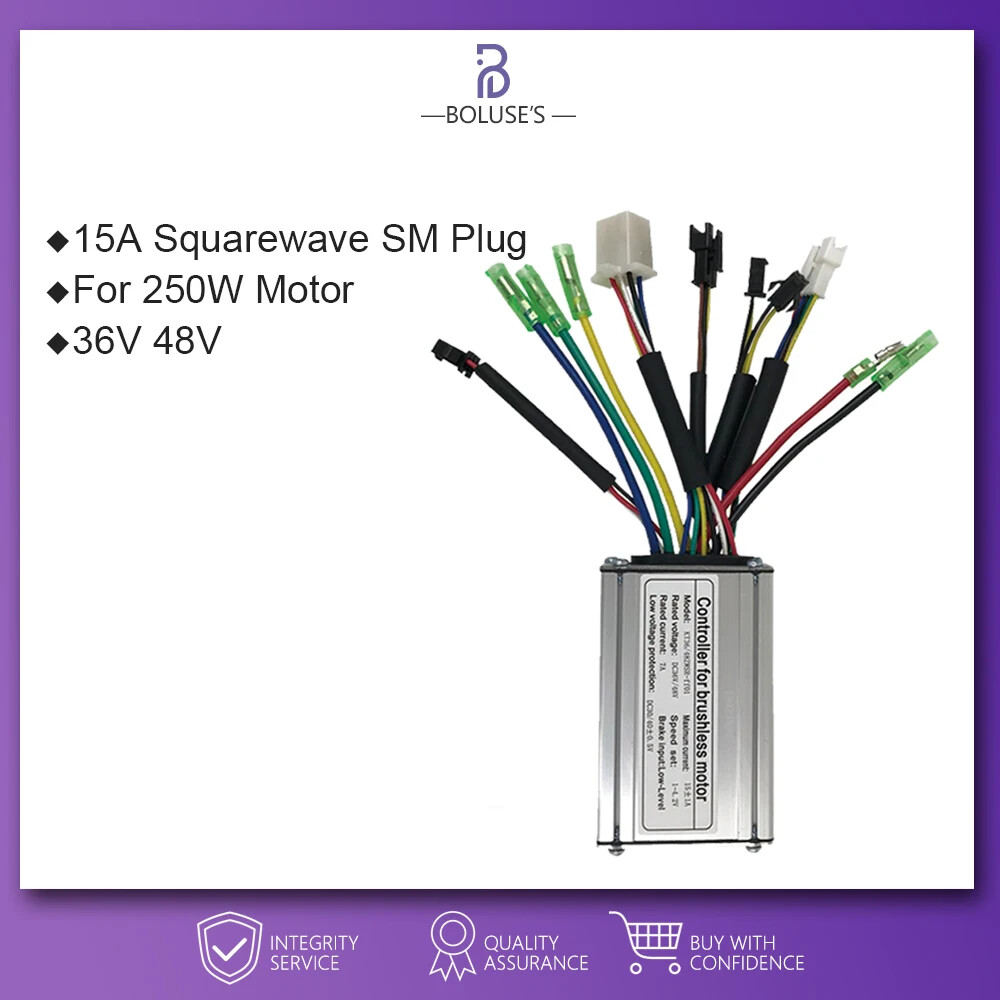 E-bike Square Wave Controller SM Plug 250W-3000W 15A-50A Motor Ebike Accessories