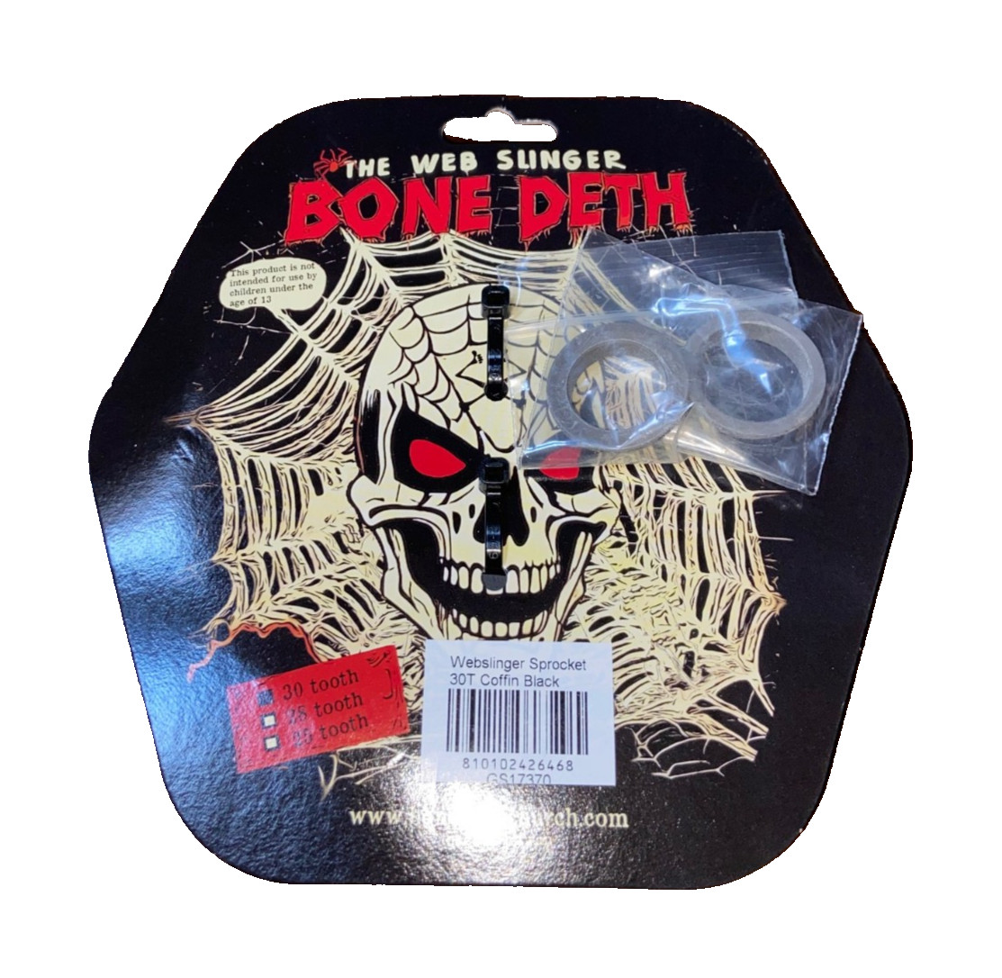BONE DETH WEBSLINGER BMX BIKE SPROCKET + GUARD 7075 ALLOY 30t BLACK NEW