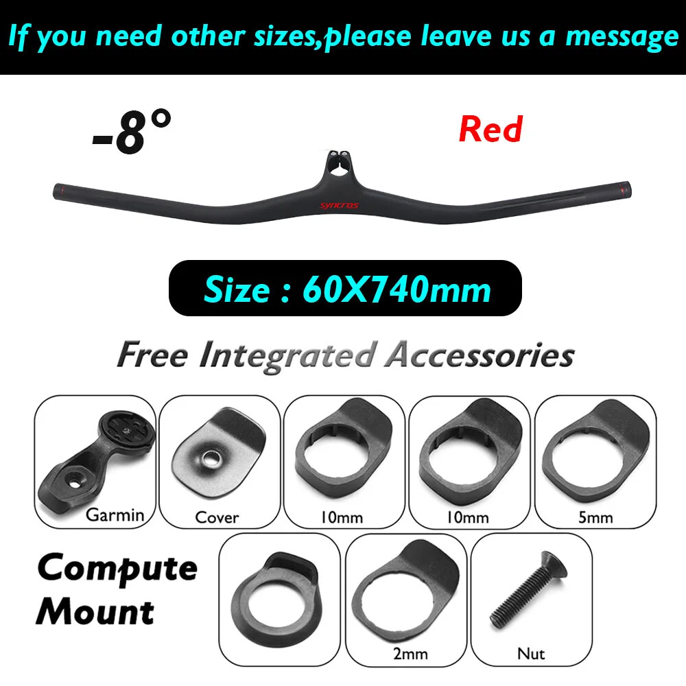660 -740mm FRASER IC Carbon Fiber MTB Bicycle Handlebar Integrated with Stem