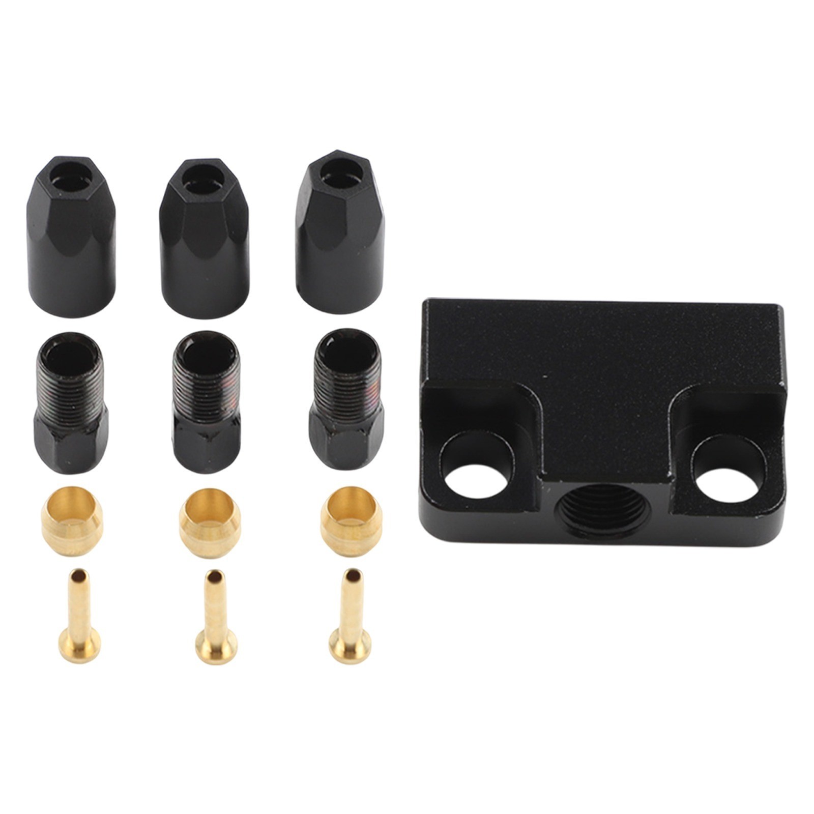 Durable Versatile Jet Black Hydraulic Brake Cable Tee 1 to 2 Adapter Reliable