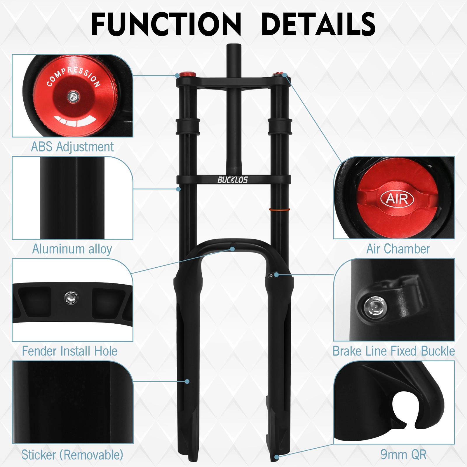 26″x4.0″ Electric/Fat/Mountain Bikes Fork Dual Crown Air Spring Suspension Forks