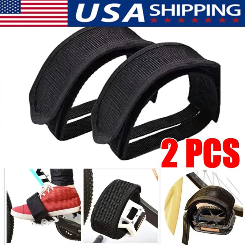 2pcs Bicycle Pedal Strap Adjustable Anti-slip Cycling Stirrups Bike Foot Holder